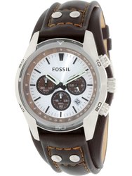 Coachman Chronograph CH2565 Elegant Japanese Movement Leather Fashionable Watch - Brown
