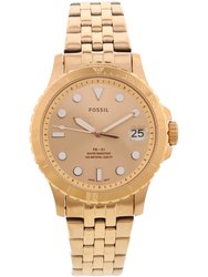 ES4748 Elegant Japanese Movement Fashionable Three-Hand Date Rose Gold-Tone Stainless Steel Watch - Rose Gold