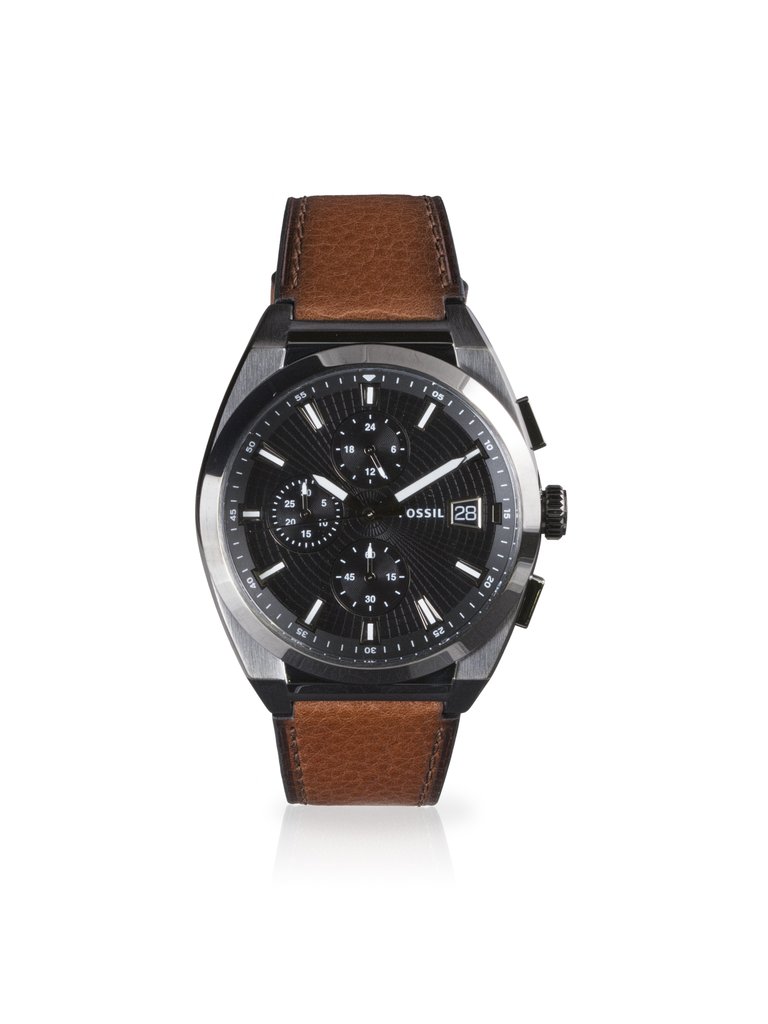 Fossil Everett FS5799 Elegant Japanese Movement Fashionable Chronograph  Amber Eco Leather Watch