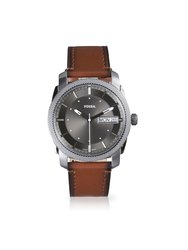 FS5900 Elegant Japanese Movement Fashionable Machine Three-Hand Date Brown Eco Leather Watch - Brown
