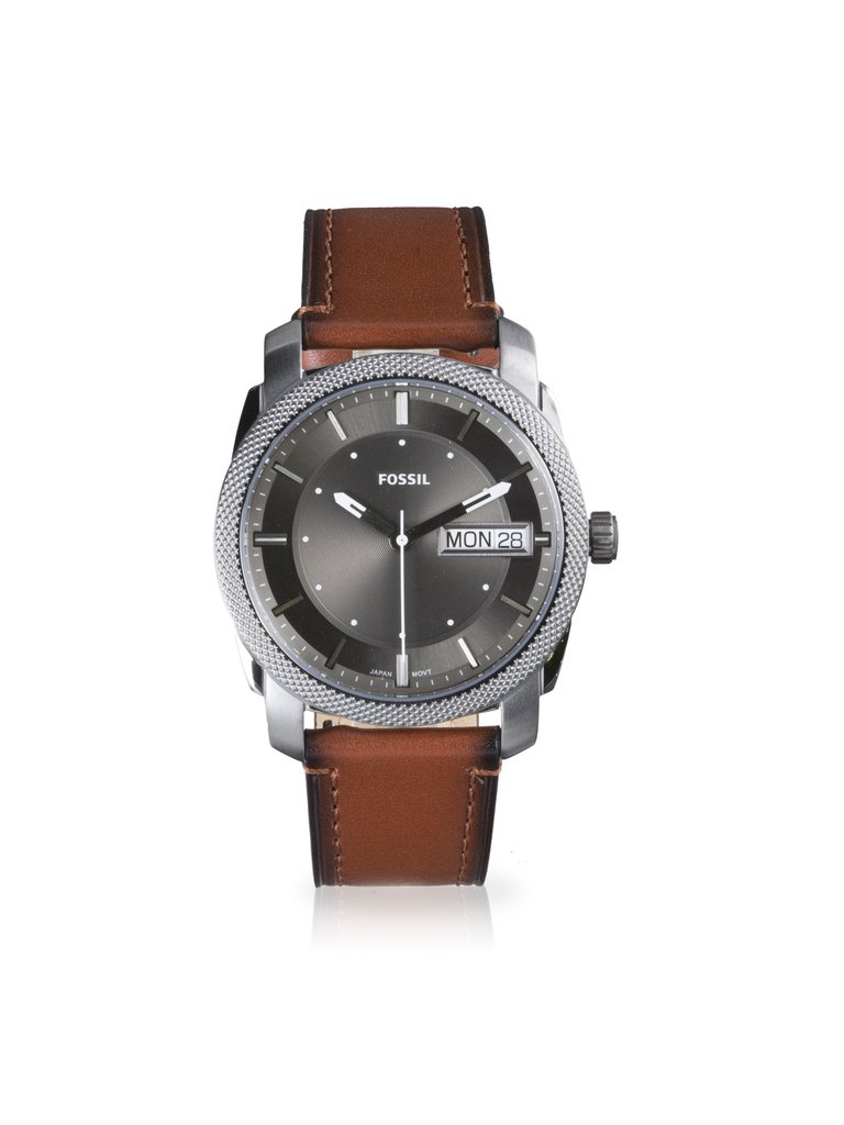 Fossil FS5900 Elegant Japanese Movement Fashionable Machine Three-Hand Date  Brown Eco Leather Watch