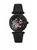 Lyric ES4710 Three-Hand Black Leather Watch - Black