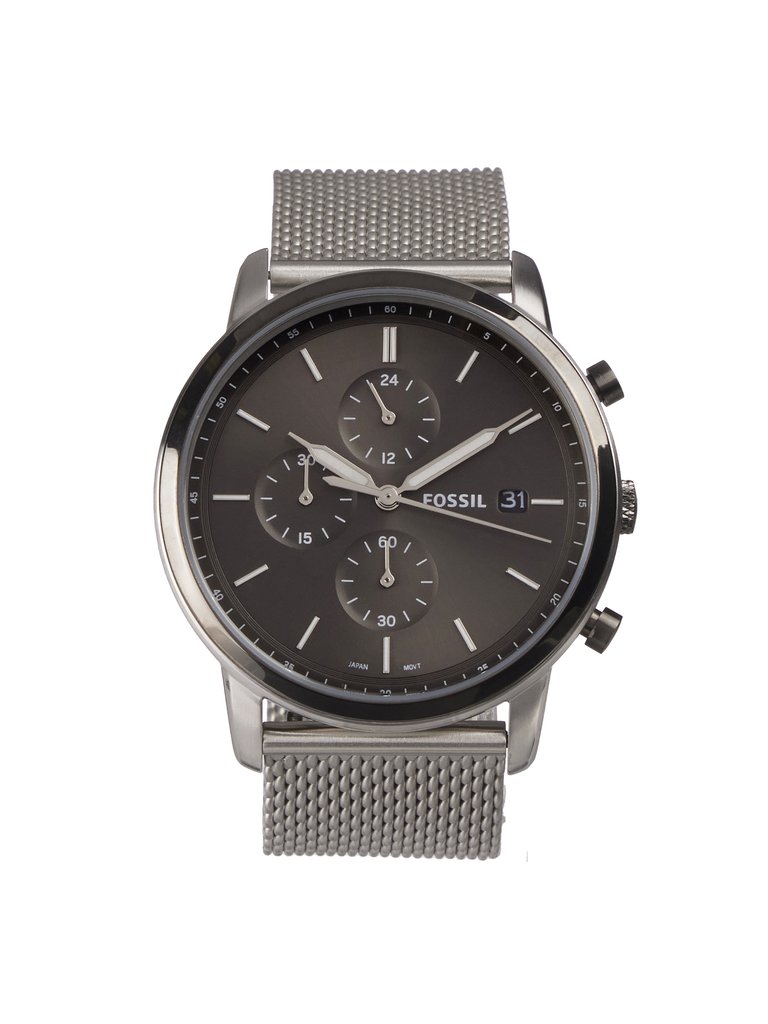 Fossil Men's FS5944 Silver Mesh Minimalist Dress Watch