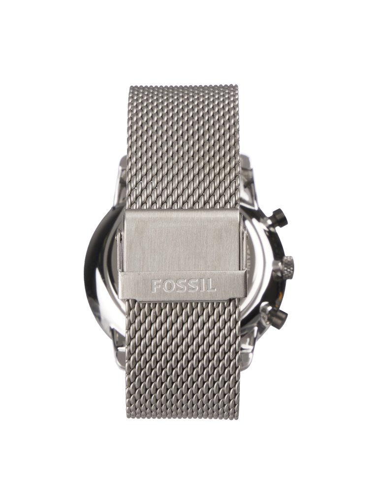 Fossil Men's FS5944 Silver Mesh Minimalist Dress Watch