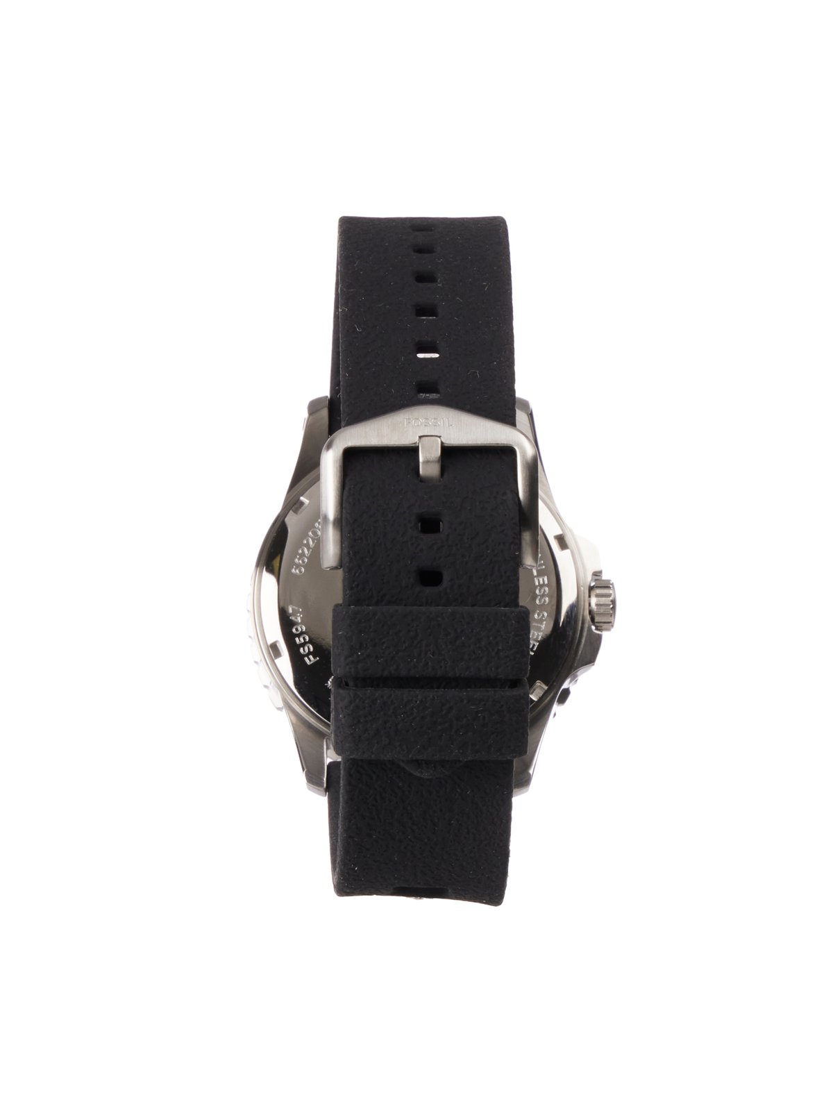 Fossil Black Silicone Men's FS5947 Black Silicone Quartz Stainless