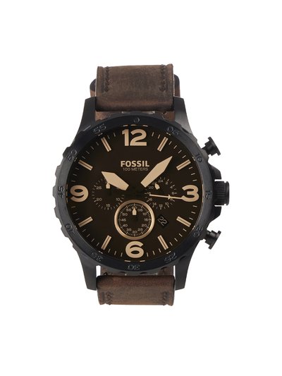 Fossil Nate JR1487 Elegant Japanese Movement Fashionable Chronograph Brown Leather Watch product