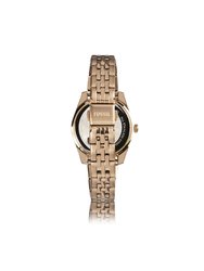 Scarlette ES4898 Elegant Japanese Movement Fashionable Mini Three-Hand Date Rose Gold-Tone Stainless Steel Watch