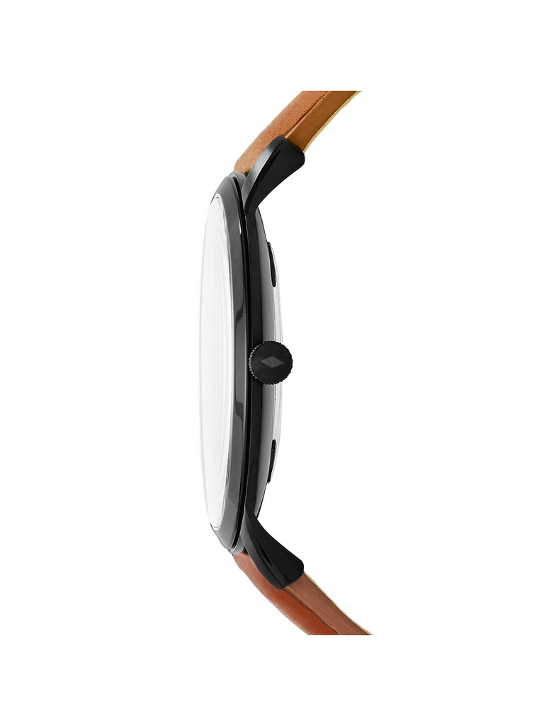 The Minimalist FS5305 Elegant Japanese Movement Fashionable Slim Three-Hand Light Brown Leather Watch