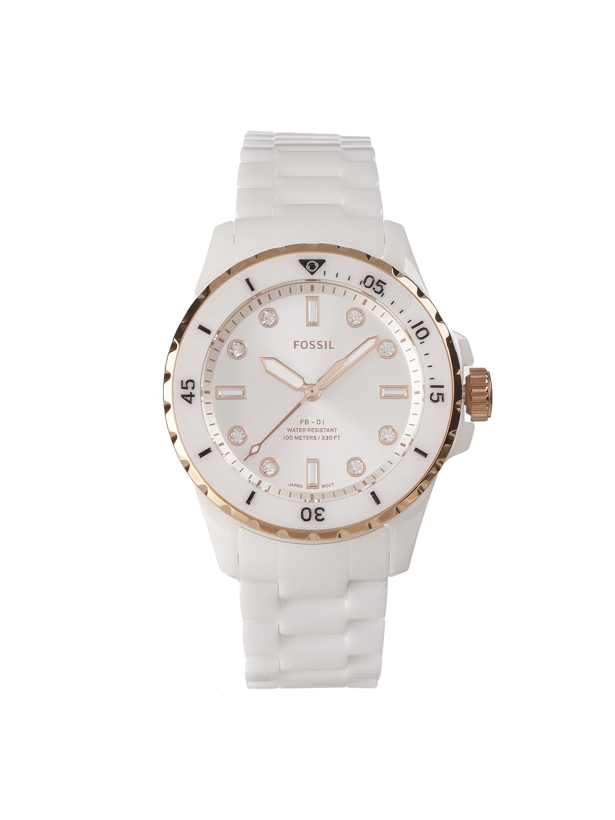 Fossil Women's CE1107 White Fb-01 Crystal Ceramic Watch