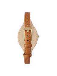 Women's ES5215 Brown Carlie Mini Quartz Stainless Steel and Eco Leather Three-Hand Watch