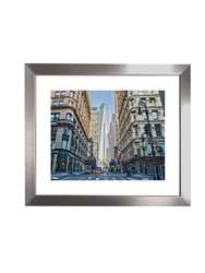 Downtown Manhattan - Silver Frame 12 x 14