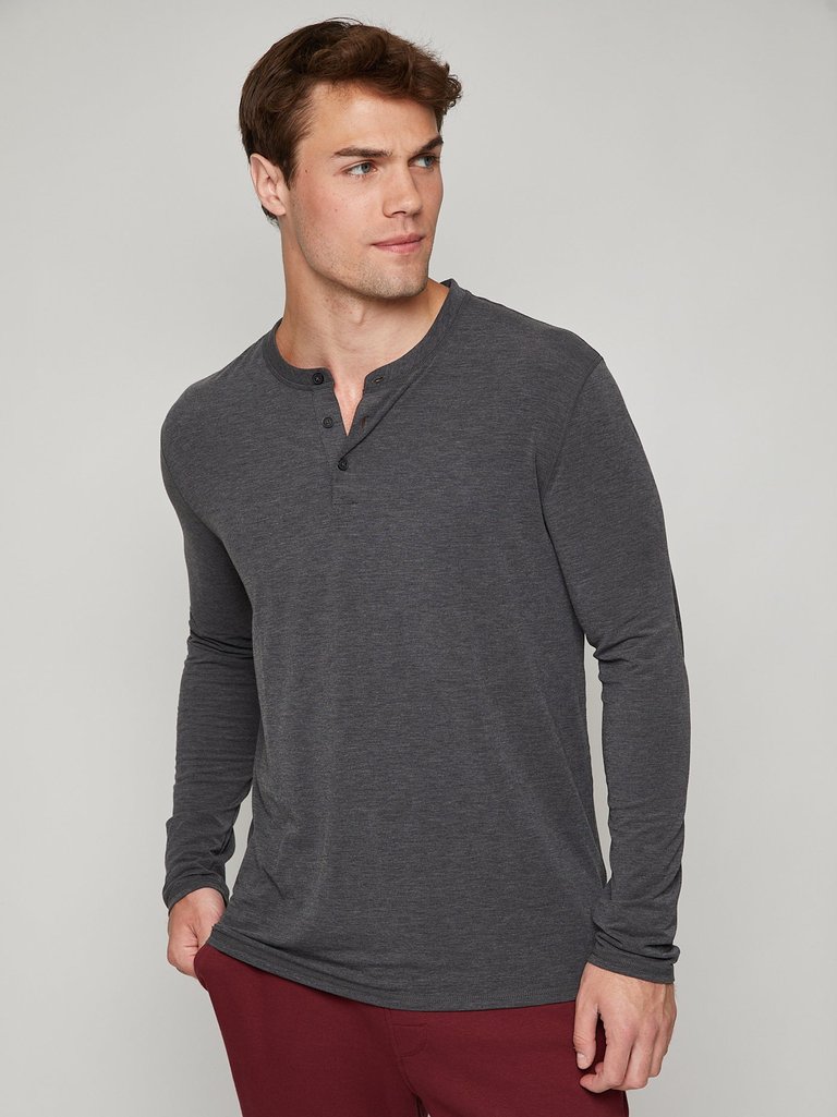 LS Radius Henley - Black Heather