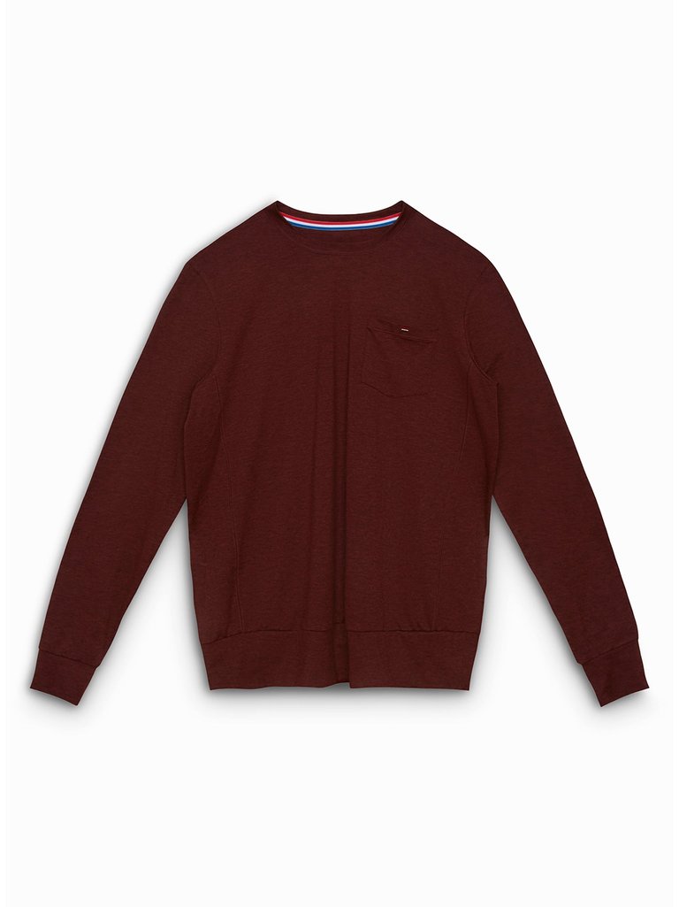 Stratus Crew Tee - Burgundy Heather