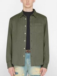 Brushed Cotton Shirt - Khaki Green