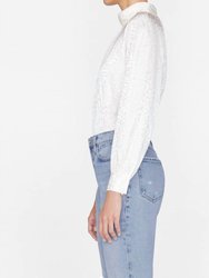 Foldover Mock Neck Blouse