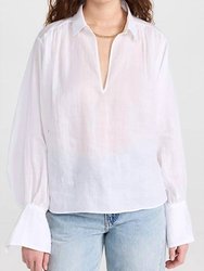 Keyhole Popover Top - White