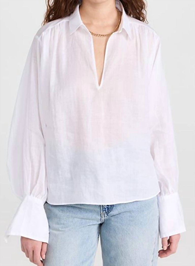 Keyhole Popover Top - White