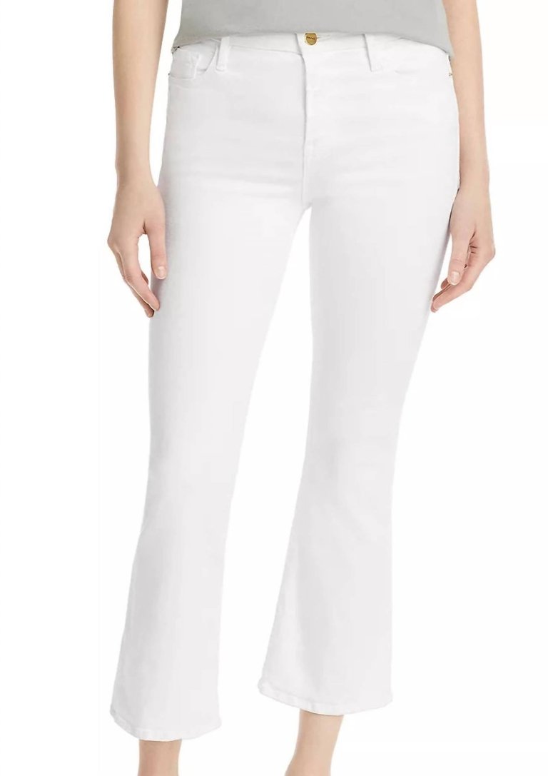 Le Crop Mini Boot Jeans - White