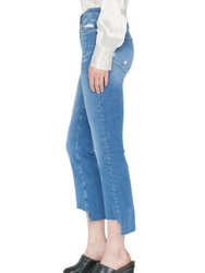 Le Crop Mini Boot Raw Stagger Chew Jeans - Drizzle Rips Chew