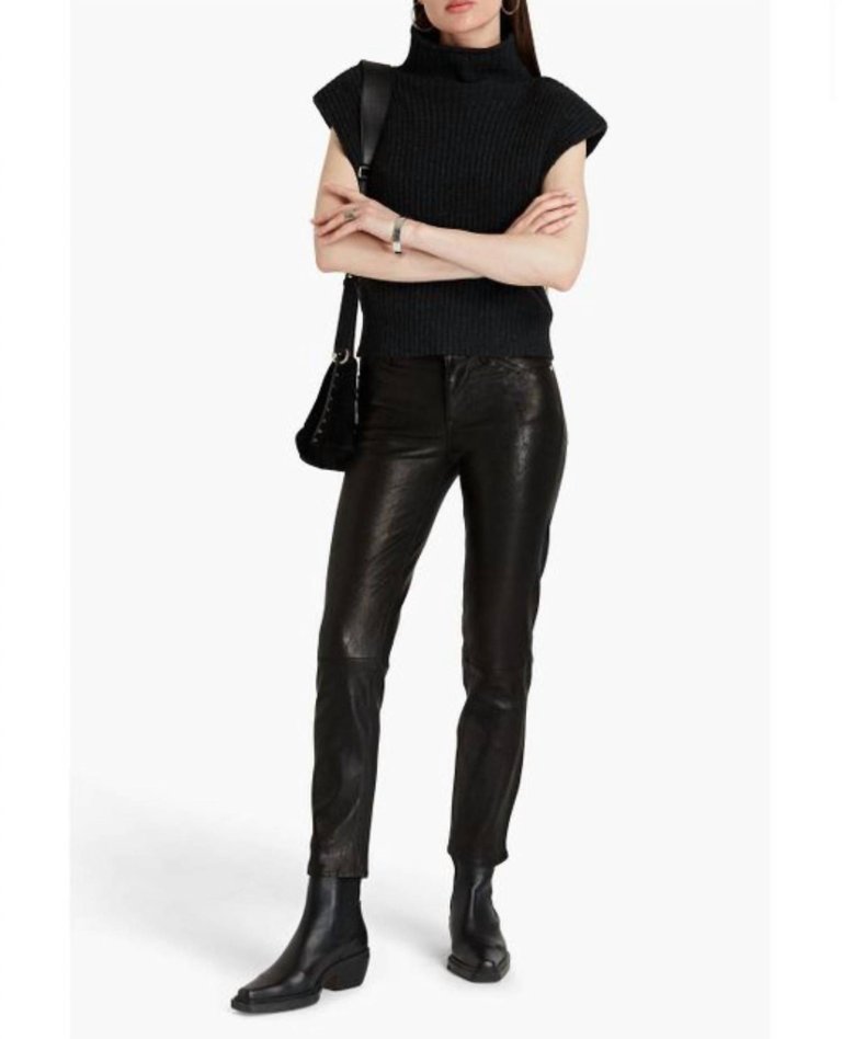 Le High Leather Pants In Noir - Noir