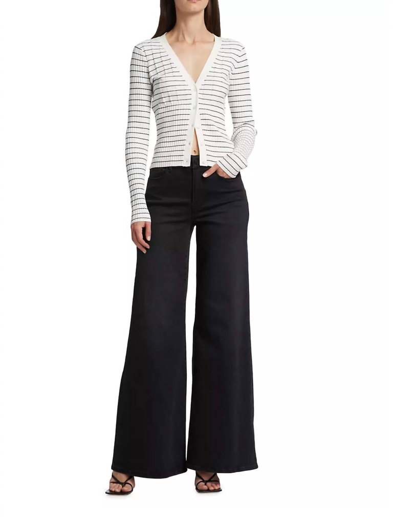 Le Palazzo Wide-Leg Jeans In Black - Black