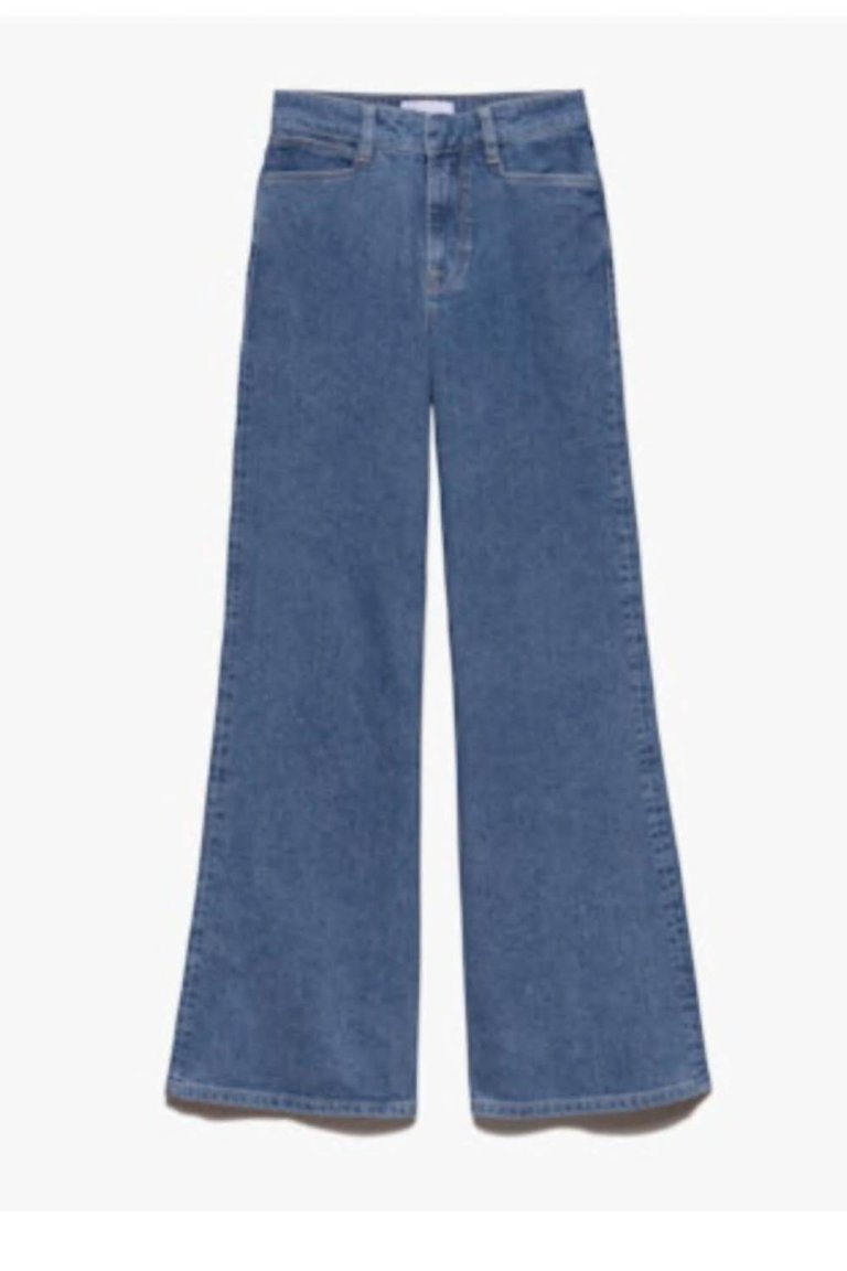 Le Slim Palazzo Jeans In Blue - Blue