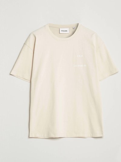 Frame Men's Logo Print Tee In White Beige product