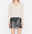 Pointelle Cashmere Ruched Sweater - Off White