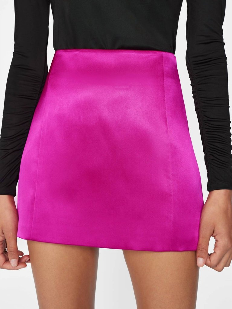 Seamed Mini Skirt - Magenta