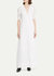 Shirred Sleeve Maxi Dress - Blanc