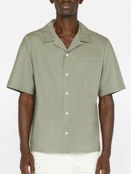 Soft Cotton Camp Collar Shirt - Desert Sage