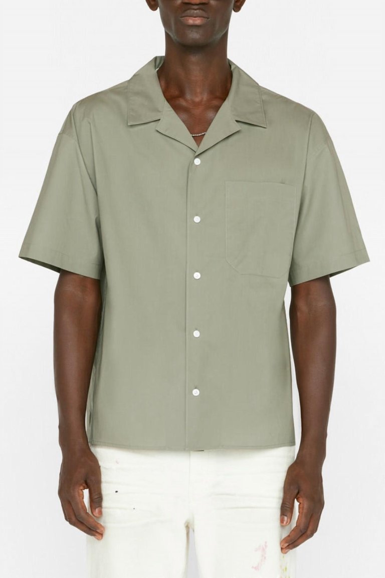 Soft Cotton Camp Collar Shirt - Desert Sage