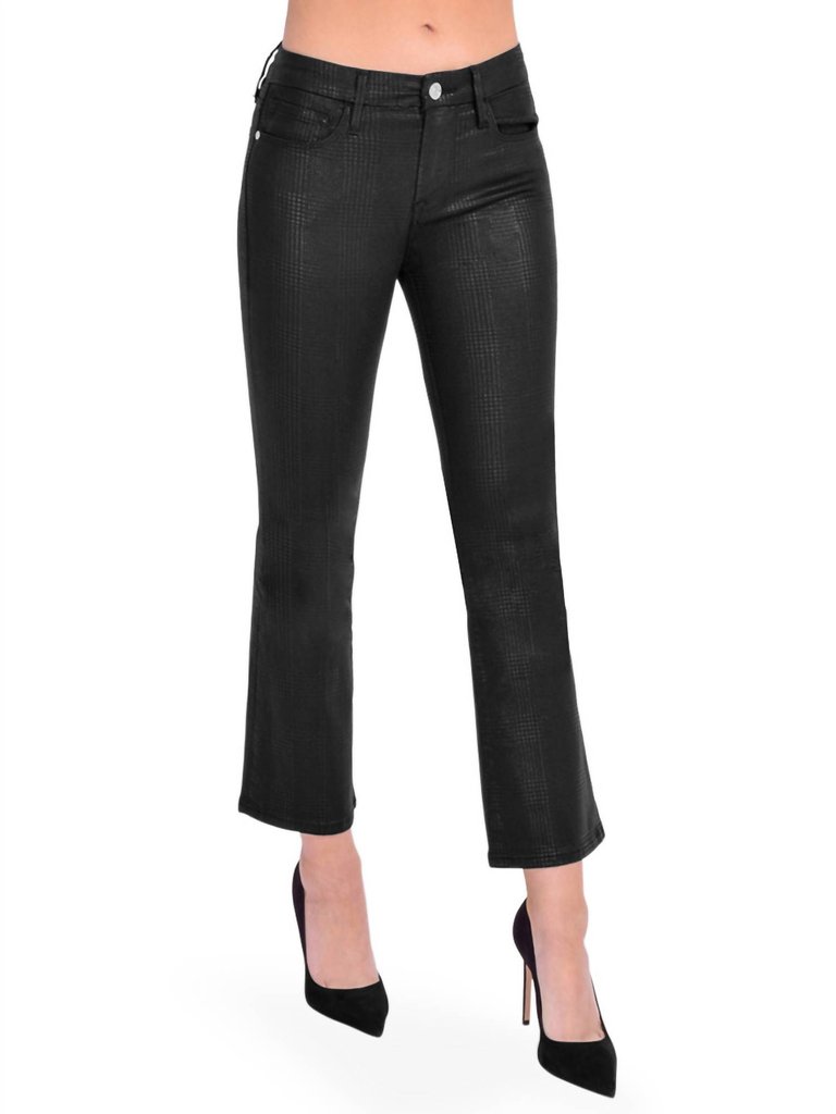 Women's Le Crop Mini Boot Pants In Houndstooth Shine