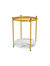 21" Tall Golden Iron Marble Tray Top End Table - Gold