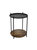 21" Tall Golden Iron Marble Tray Top End Table - Black