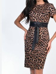 Black Leopard Dress 223176 - Black/Leopard
