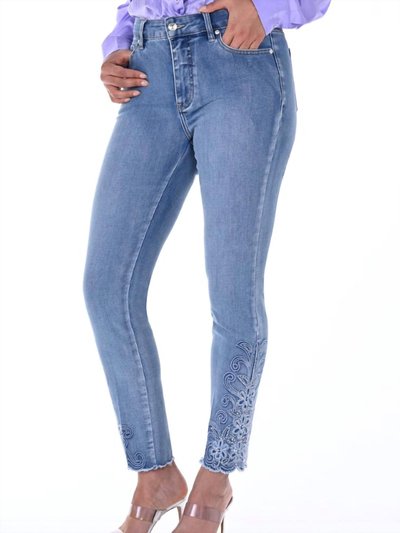 Frank Lyman Embellished Hem Jean In Blue product