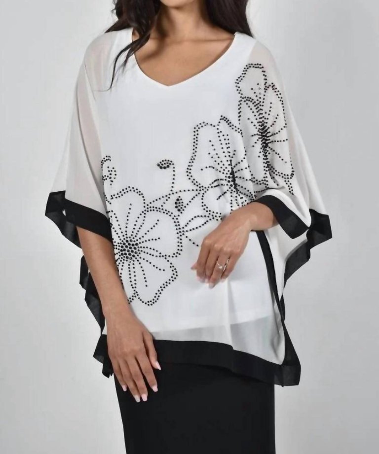 Floral Top - White & Black