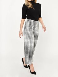 Houndstooth Wide Leg Pant In Black/Off White