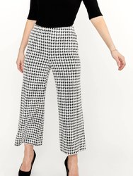Houndstooth Wide Leg Pant In Black/Off White