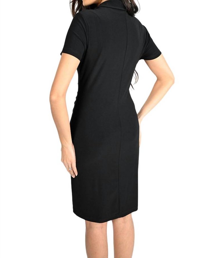 Ruched Shirt Dress In Black/White