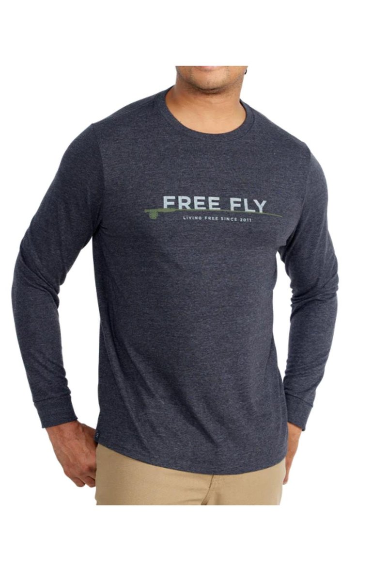 8 Weight Long Sleeve Tee In Heather Charcoal - Heather Charcoal