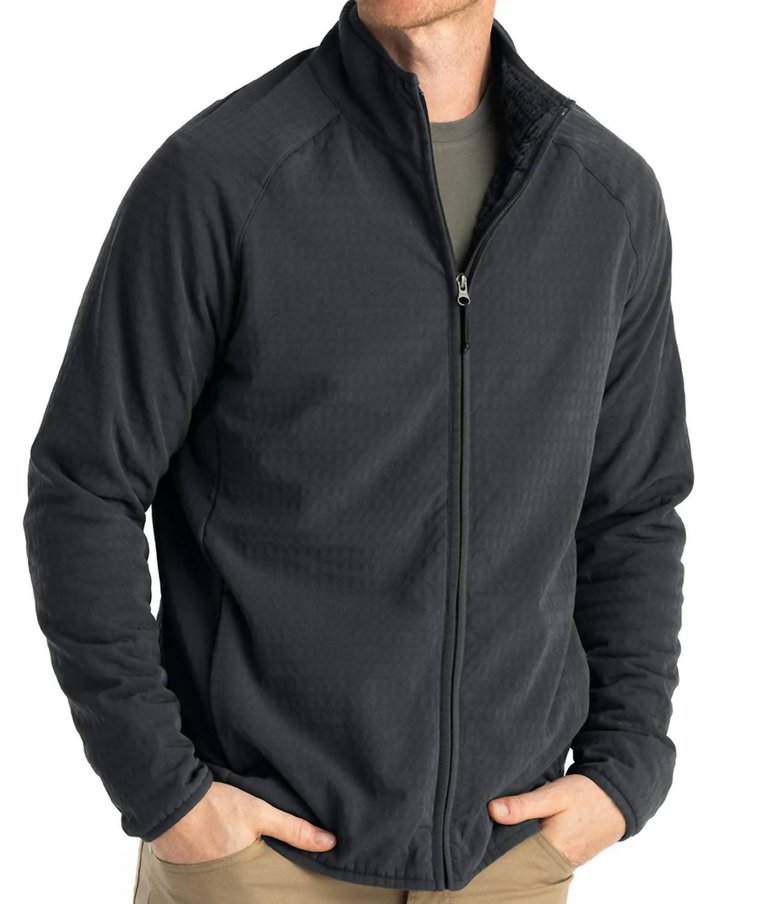 Gridback Fleece Jacket In Black Sand - Black Sand