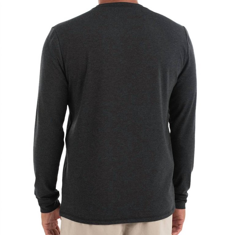 Men's Bamboo Flex Long Sleeve Top In Heather Black