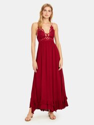 Adella Maxi Slip Dress - Cranberry