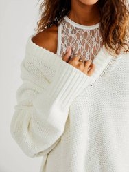Alli V-Neck Sweater - Optic White
