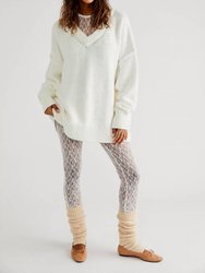 Alli V-Neck Sweater - Optic White - Optic White