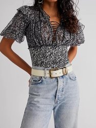 Beatrice Floral Top - Black Combo