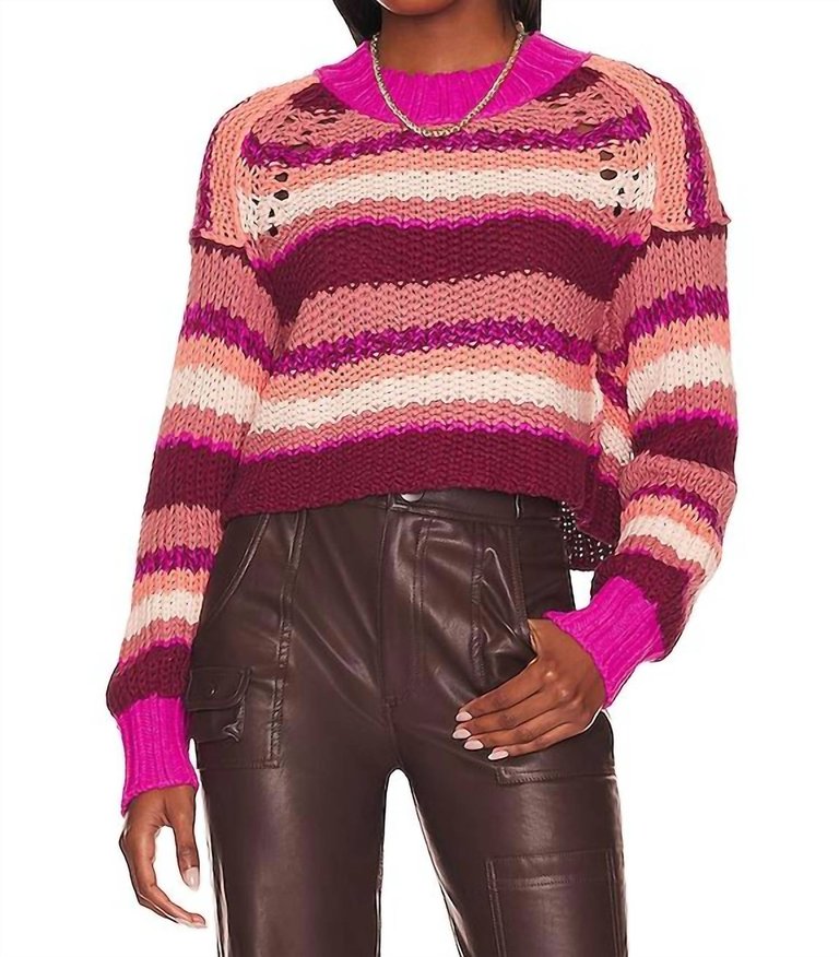 Devon Sweater - Fuschia Rose Combo