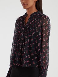 Flowers in December Long Sleeve Blouse